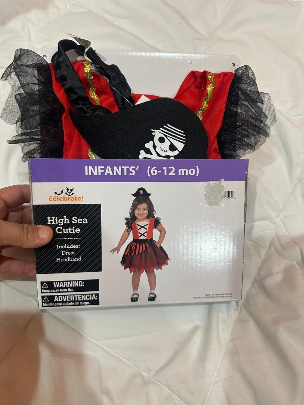 NEW Celebrate! High Sea Cutie Infant Pirate Costume - Red & Black size (6-12mo)